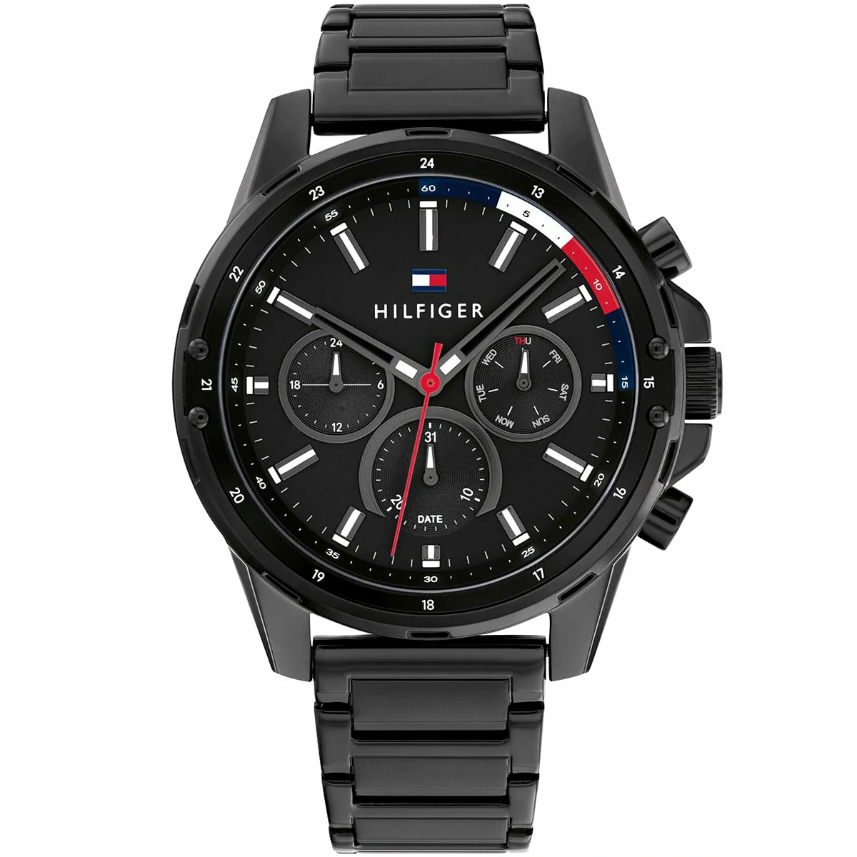 1791935-tommy-hilfiger-watch-men-black-dial-stainless-steel-metal-strap-quartz-battery-analog-monthly-weekly-date-mason-1 Tommy Hilfiger Watch For Men 1791935 - الصورة 1